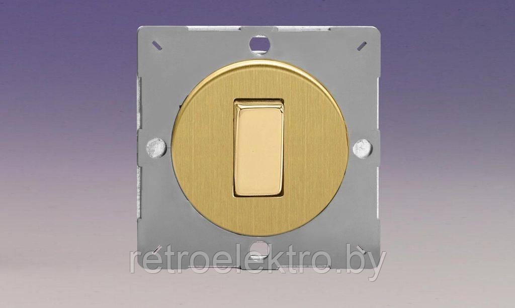 Одноклавишный выключатель/переключатель 10А, Brushed Brass (матовая латунь)