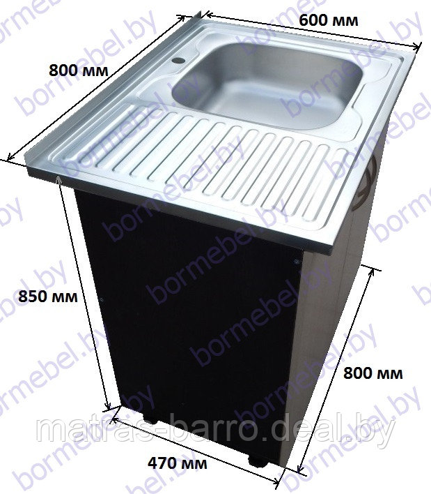 Кухонный шкаф под мойку НШ80м + мойка-нержавейка 80х60 см - фото 2 - id-p125195404