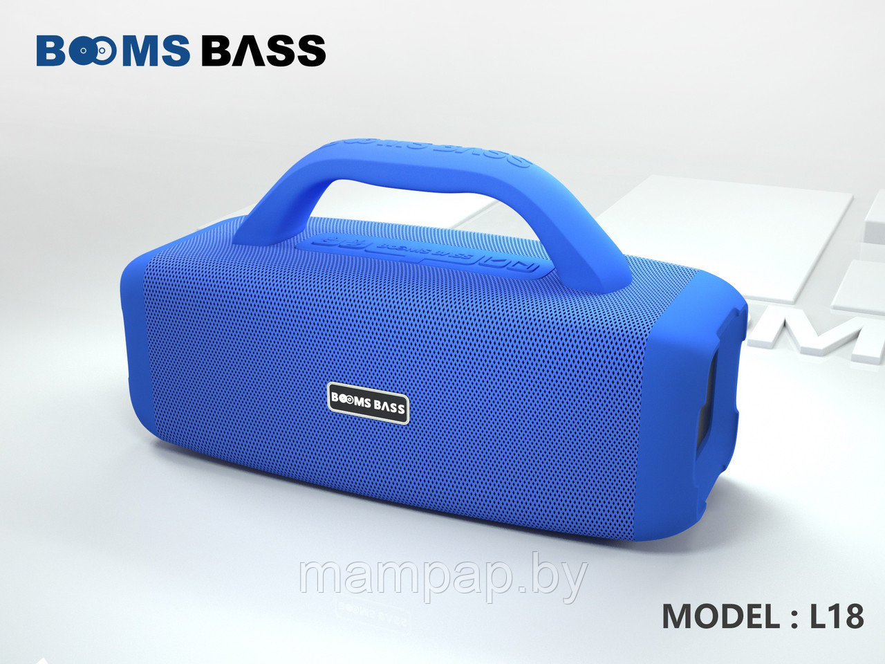 Беспроводная портативная bluetooth (блютус) колонка Booms Bass L18 /Голубой