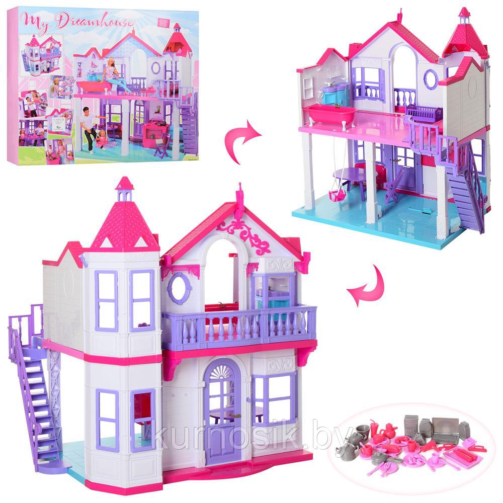 Домик для кукол "My Dreamhause" 2 этажа с аксессуарами, высота домика 84 см 6991 - фото 2 - id-p158764803