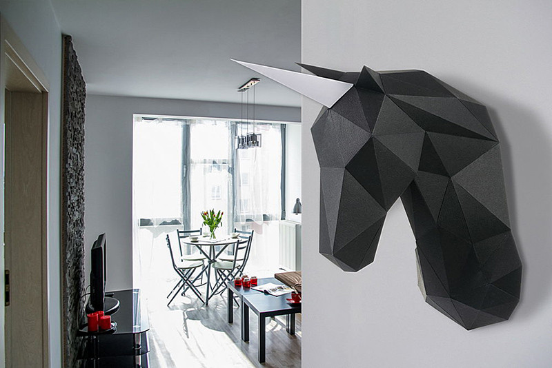 Единорог Вальдемар (черный). 3D конструктор - оригами из картона - фото 2 - id-p158767326