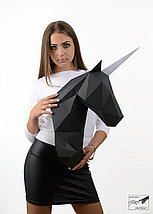 Единорог Вальдемар (черный). 3D конструктор - оригами из картона, фото 2