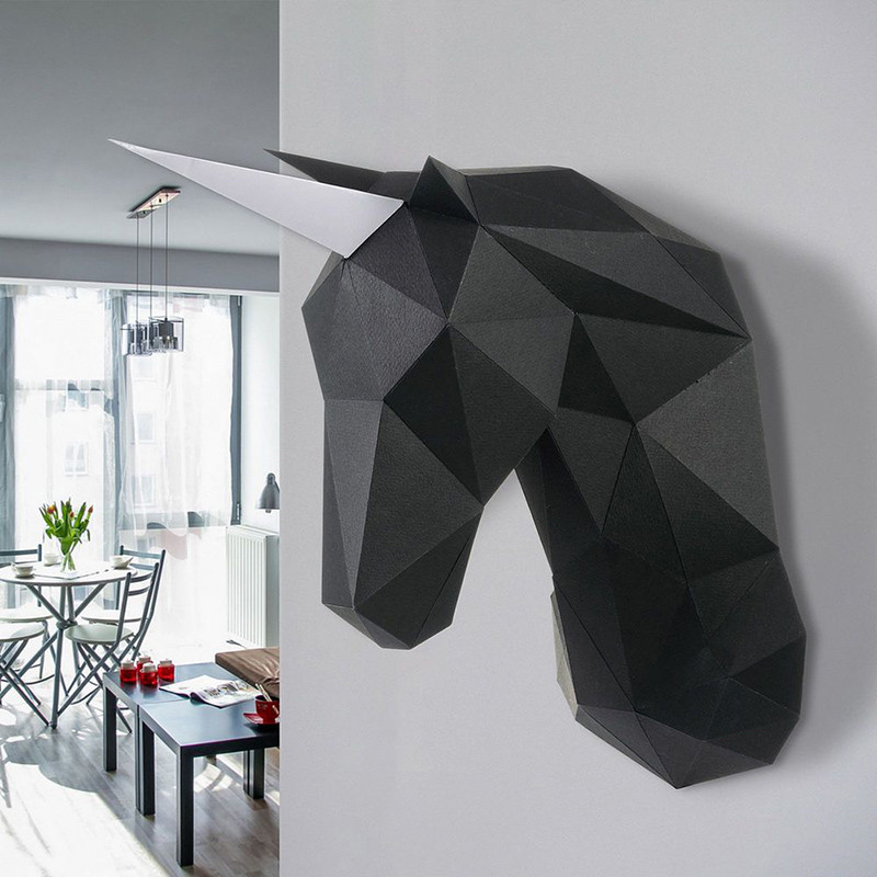 Единорог Вальдемар (черный). 3D конструктор - оригами из картона - фото 6 - id-p158767326