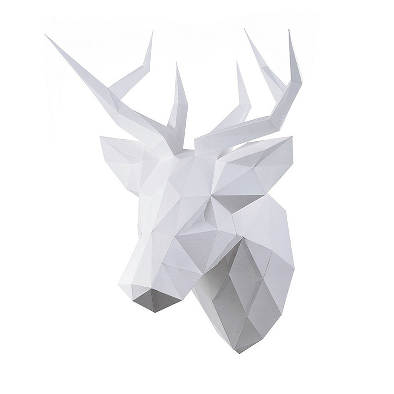Олень Петрович (белый). 3D конструктор - оригами из картона - фото 1 - id-p158767327