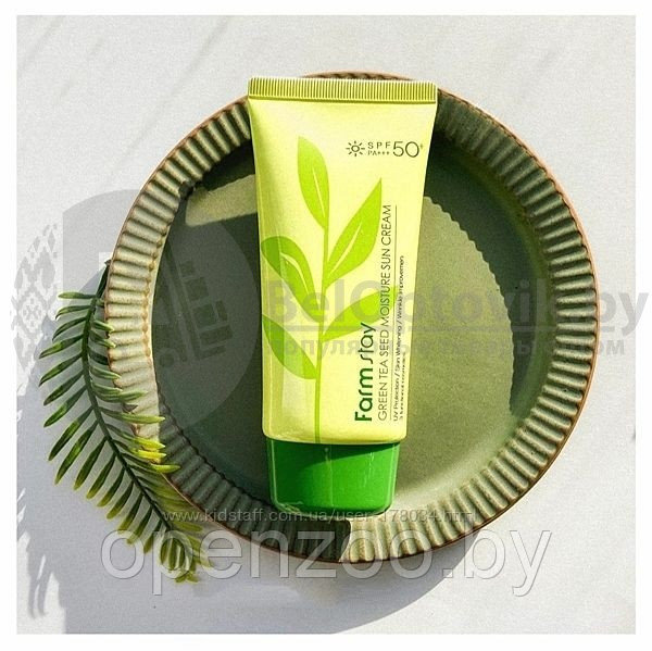 Солнцезащитный увлажняющий крем для кожи лица с семенами зелёного чая FarmStay Green Tea Seed Moisture Sun - фото 9 - id-p158767541