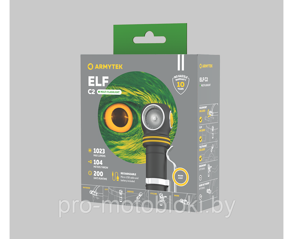 Фонарь Armytek Elf C2 Micro-USB Теплый - фото 6 - id-p158771678