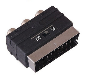 Переходник SCART - 3гн.RCA с переключателем