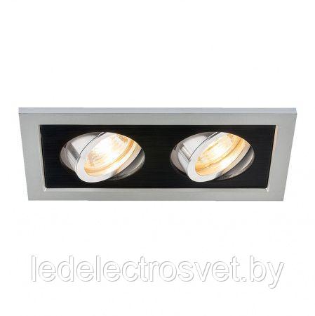 Точечный светильник с поворотным механизмом 1031/2 MR16 SL/BK серебро/черный - фото 1 - id-p158741424
