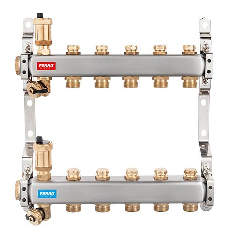 Коллектор на 8 выходов для отопления FERRO (SN-ROU), фото 2