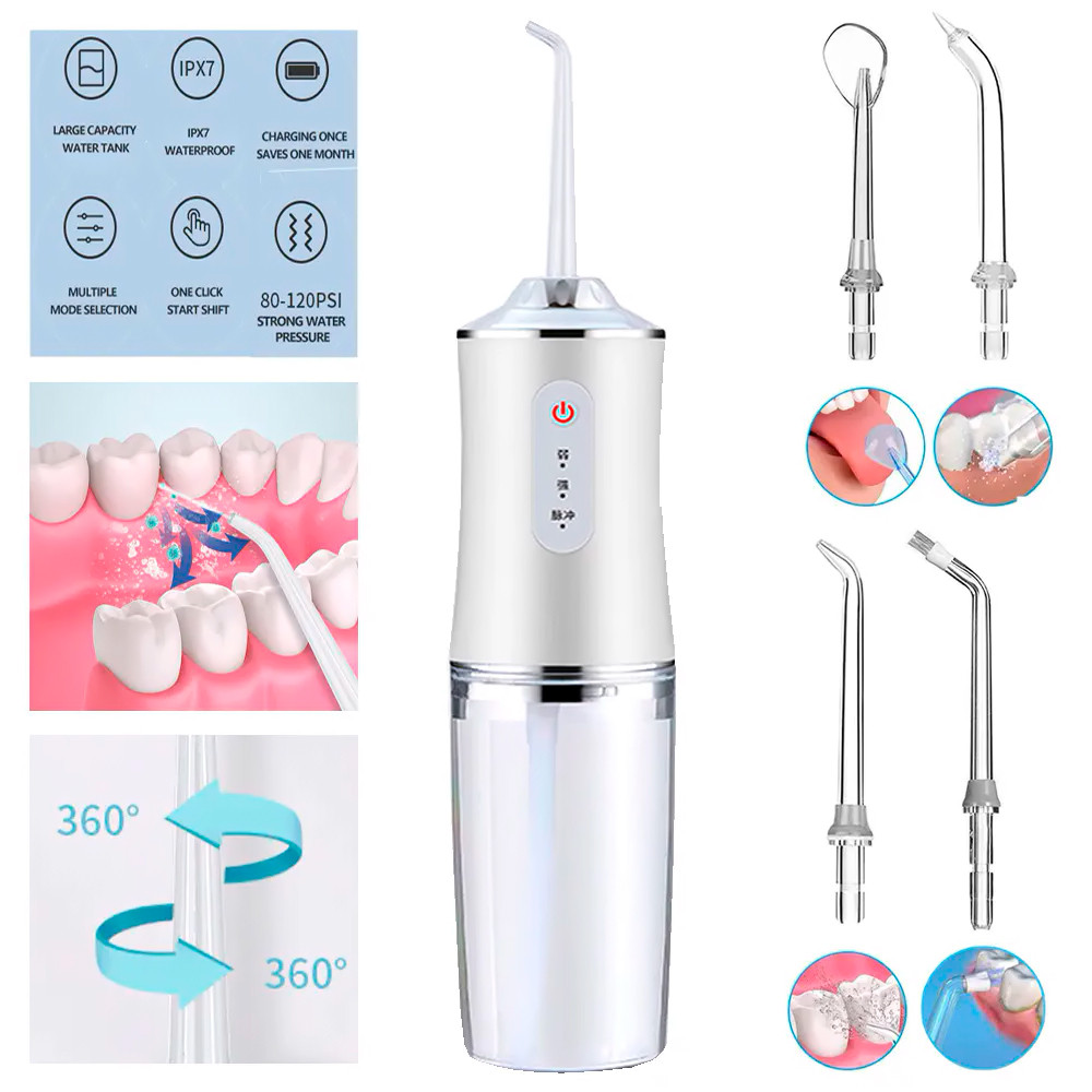 Ирригатор для полости рта Oral Irrigator 4 насадки 220 мл - фото 6 - id-p158808016