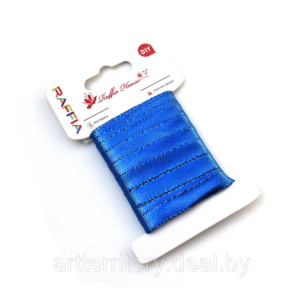 Тесьма декоративная металлик, 1см*5м (синий) - фото 1 - id-p158814811