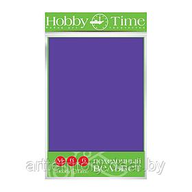 Набор поделочный вельвет "яркие цвета" HobbyTime, А4, 6 цветов, 6 листов
