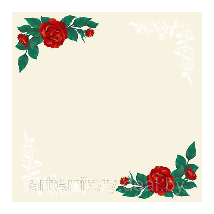 Набор бумаги Decola для скрапбукинга "Красные розы", 5л., 30х30 см