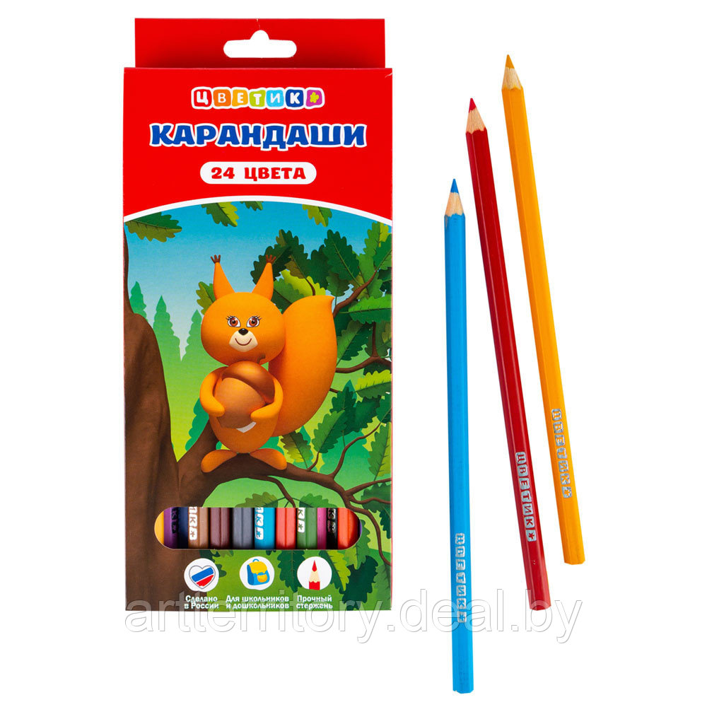 Цветные карандаши "Цветик" (24 цвета) - фото 1 - id-p158813067