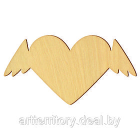 Заготовка деревянная "Сердце с крыльями" 12х6,5 см