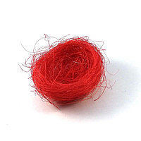 Гнездо декоративное из сизаля (красный цвет, 8х8х4,5см)