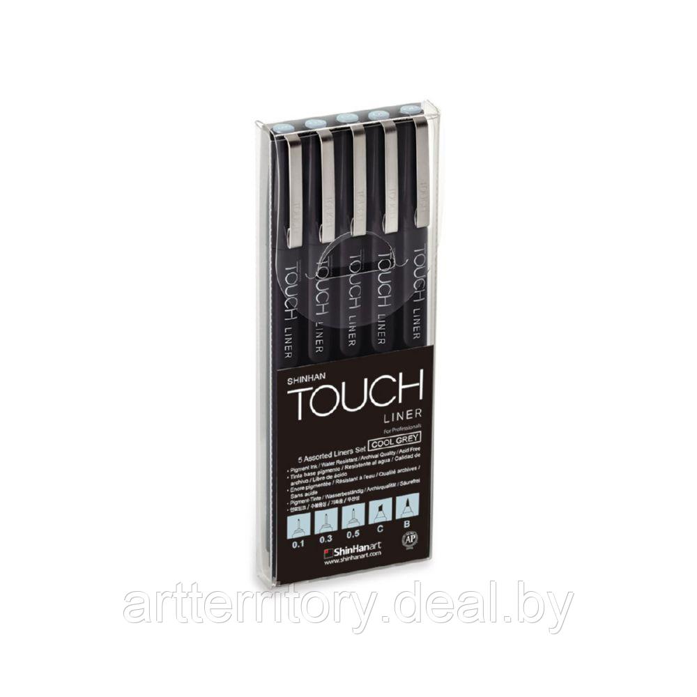 Набор маркеров Touch Liner 5 шт (Cool Grey 0.1, 0.3 , 0.5 мм, C, B) - фото 1 - id-p158817208