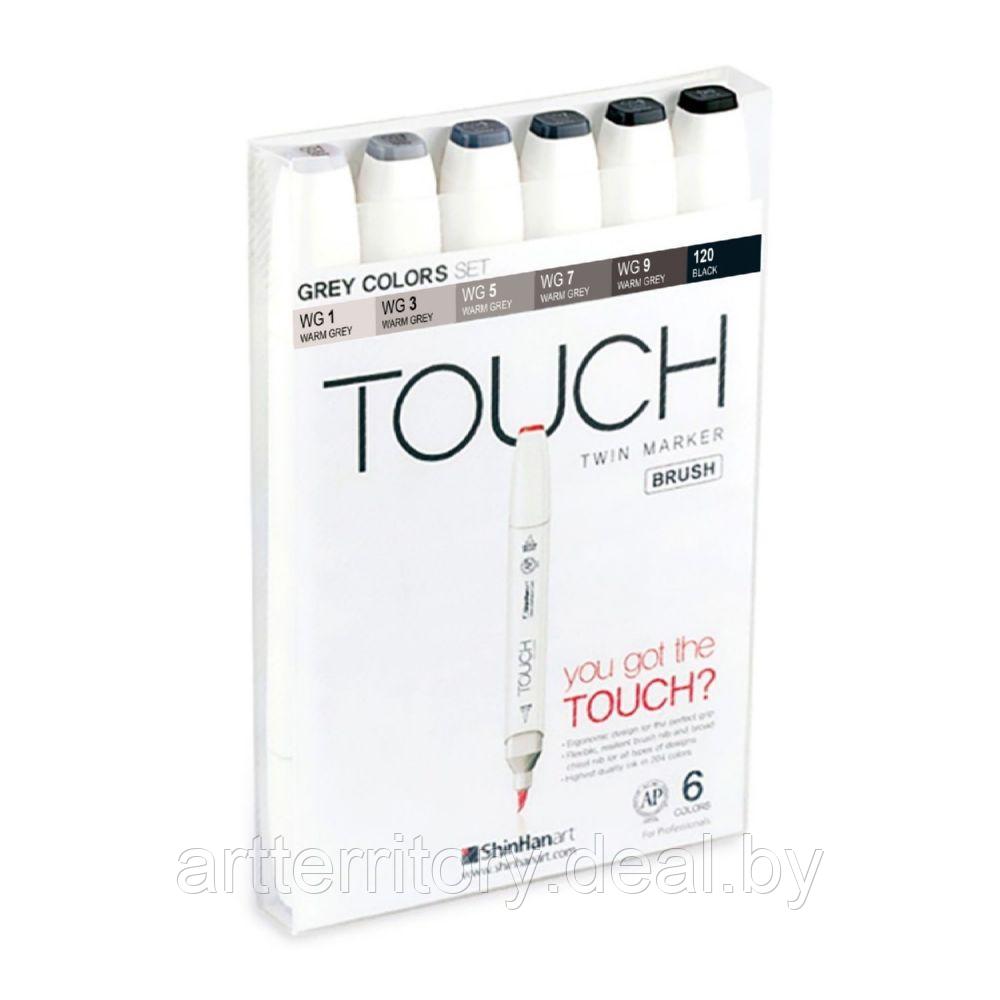 Набор маркеров Touch BRUSH 6 цветов (теплые серые тона) - фото 1 - id-p158817227