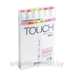 Набор маркеров Touch BRUSH 6 цветов (флуоресцентные цвета)