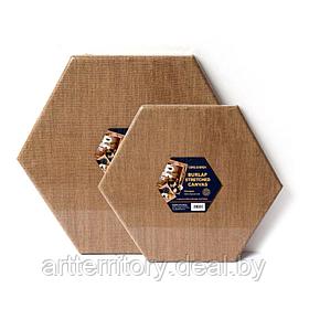 Холст на подрамнике, шестиугольный 25см, Burlap (мешочная ткань), Phoenix
