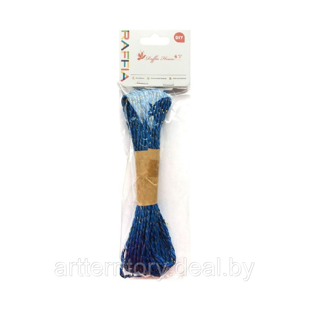 Шпагат декоративный с люрексом крученый тонкий, 10м, синий - фото 1 - id-p158817496