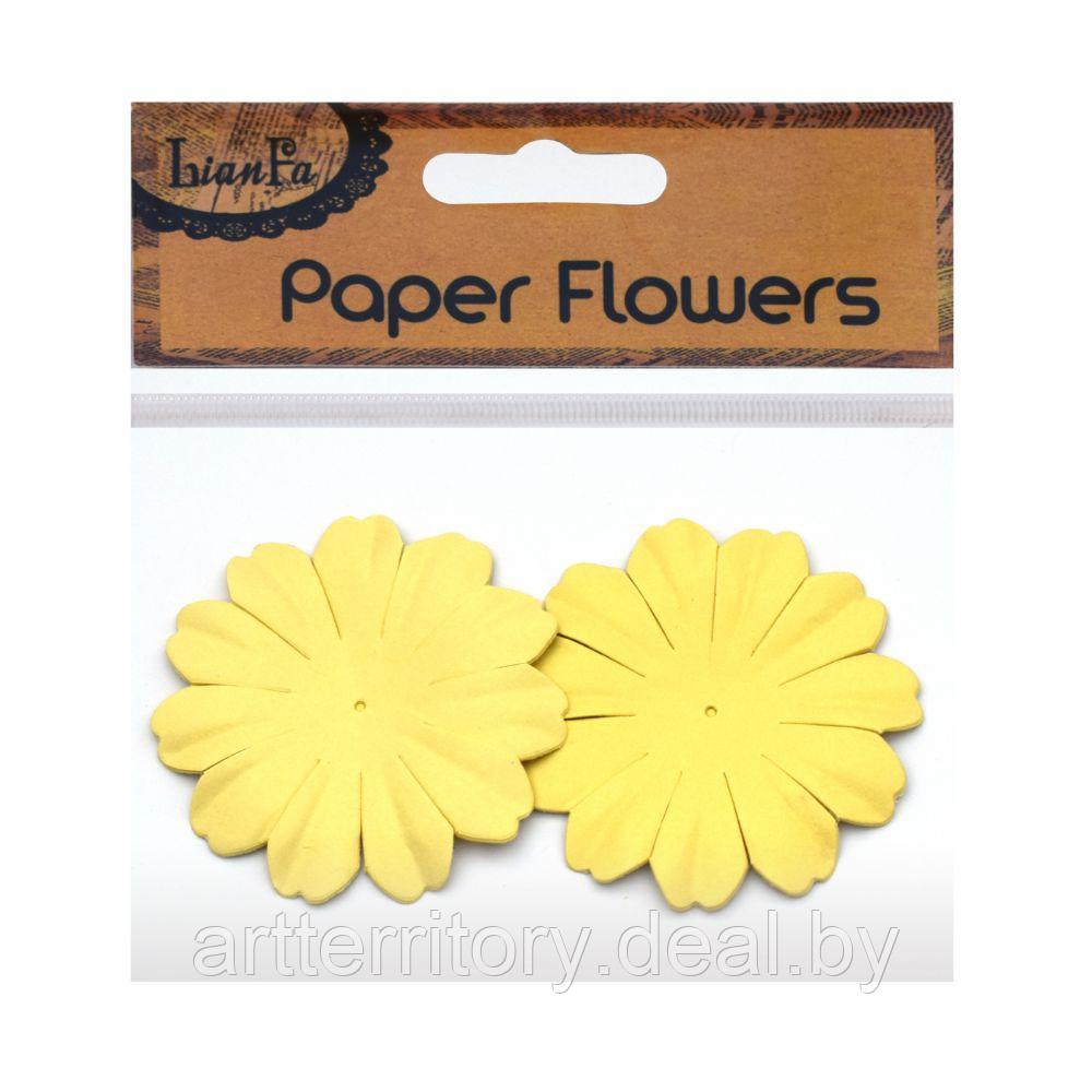 Цветы декоративные бумажные, набор 9 штук (желтые) - фото 1 - id-p158817516