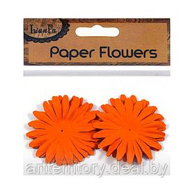 Цветы декоративные бумажные, набор 9 штук (оранжевые)