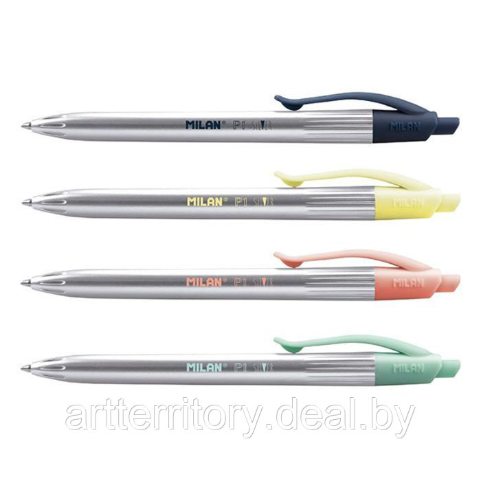 Ручка шариковая "MILAN P1 Silver" (синяя) - фото 1 - id-p158812446