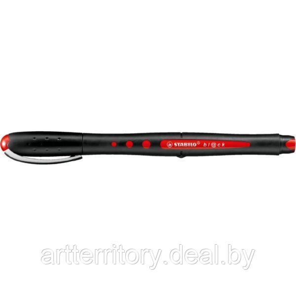 Ручка-роллер STABILO bl@ck+ medium (красный) - фото 1 - id-p158817615