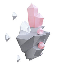 Остров с кристаллами (розовый). 3D конструктор - оригами из картона, фото 3