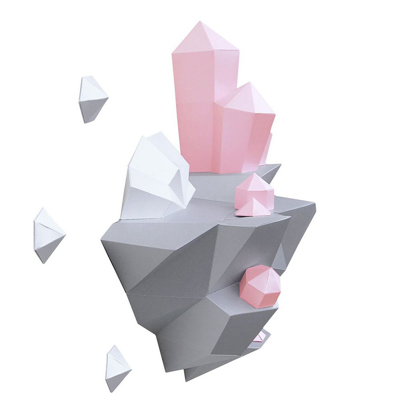 Остров с кристаллами (розовый). 3D конструктор - оригами из картона - фото 5 - id-p158829297