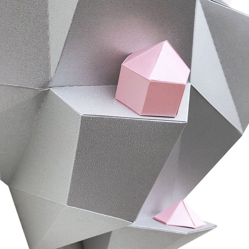 Остров с кристаллами (розовый). 3D конструктор - оригами из картона - фото 7 - id-p158829297