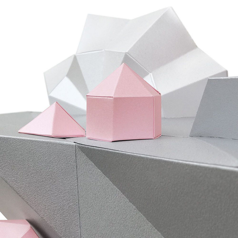 Остров с кристаллами (розовый). 3D конструктор - оригами из картона - фото 8 - id-p158829297