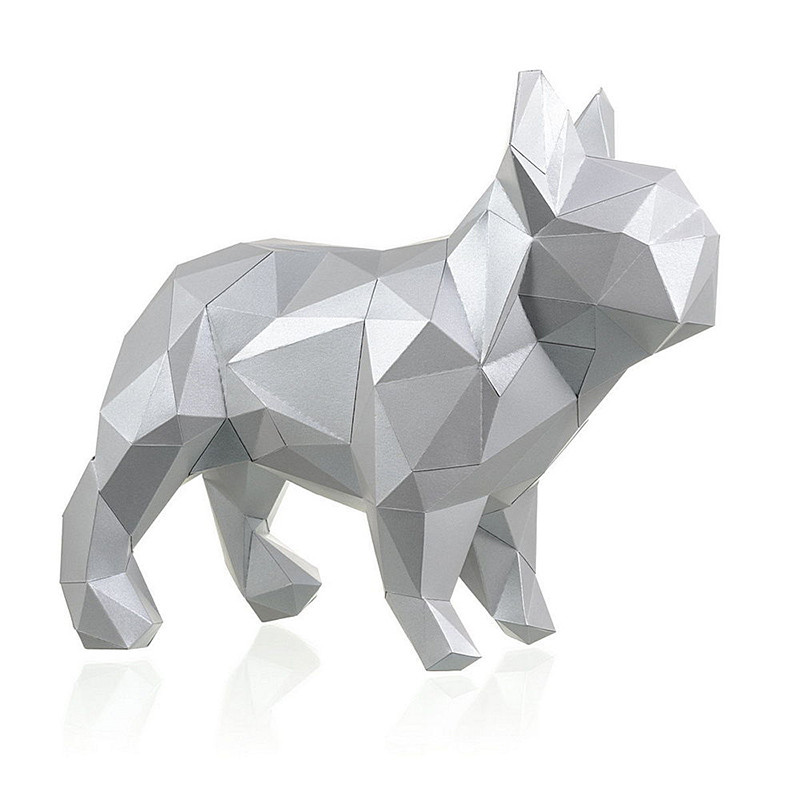 Бульдог Марсель (платиновый). 3D конструктор - оригами из картона - фото 2 - id-p158829301