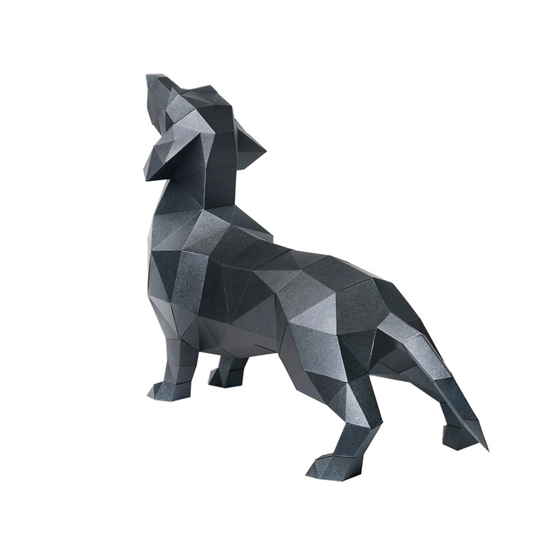 Такса Алекс (черная). 3D конструктор - оригами из картона - фото 3 - id-p158829307
