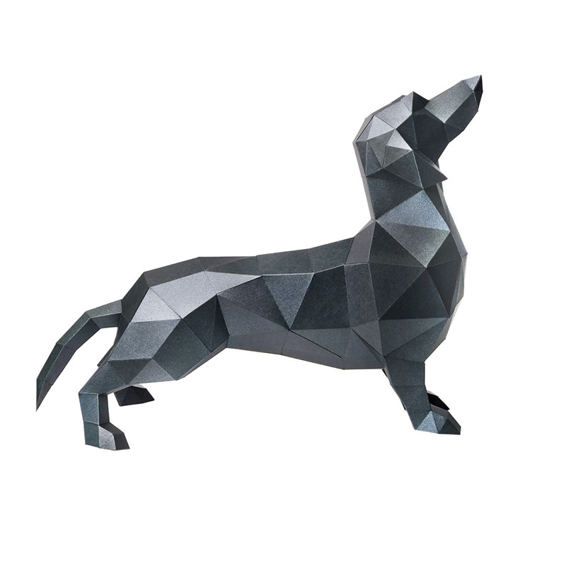 Такса Алекс (черная). 3D конструктор - оригами из картона - фото 4 - id-p158829307