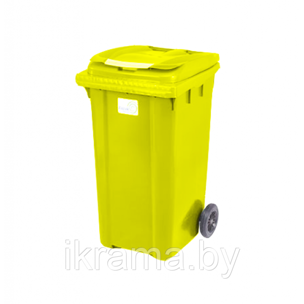 Мусорный контейнер 240 литров, желтый