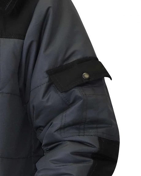 Куртка зимняя 5501 серая с черным - фото 3 - id-p158876861