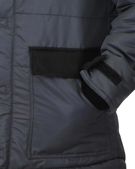 Куртка зимняя 5501 серая с черным - фото 5 - id-p158876861