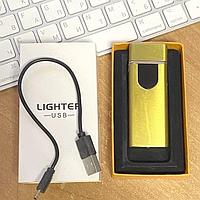Электронная USB-зажигалка «LIGHTER» золотистая