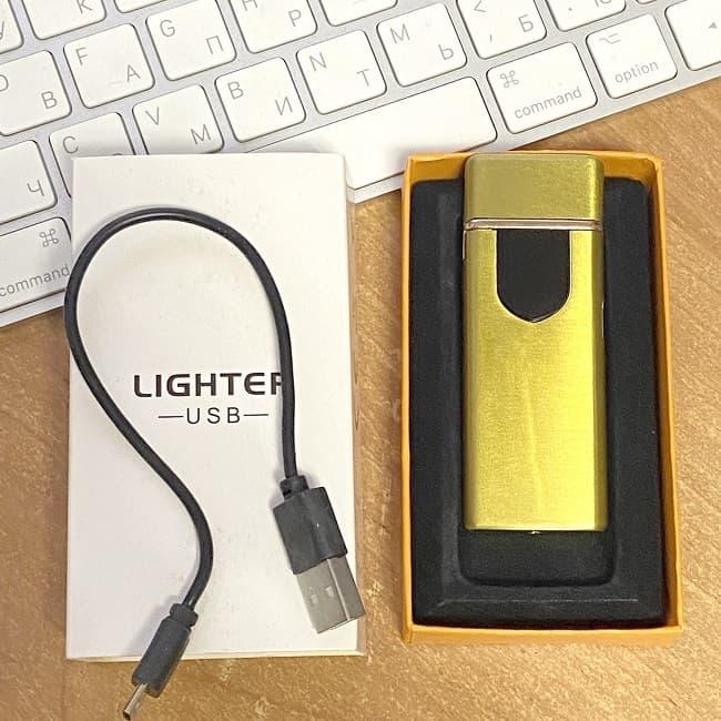 Электронная USB-зажигалка «LIGHTER» золотистая - фото 1 - id-p158810016