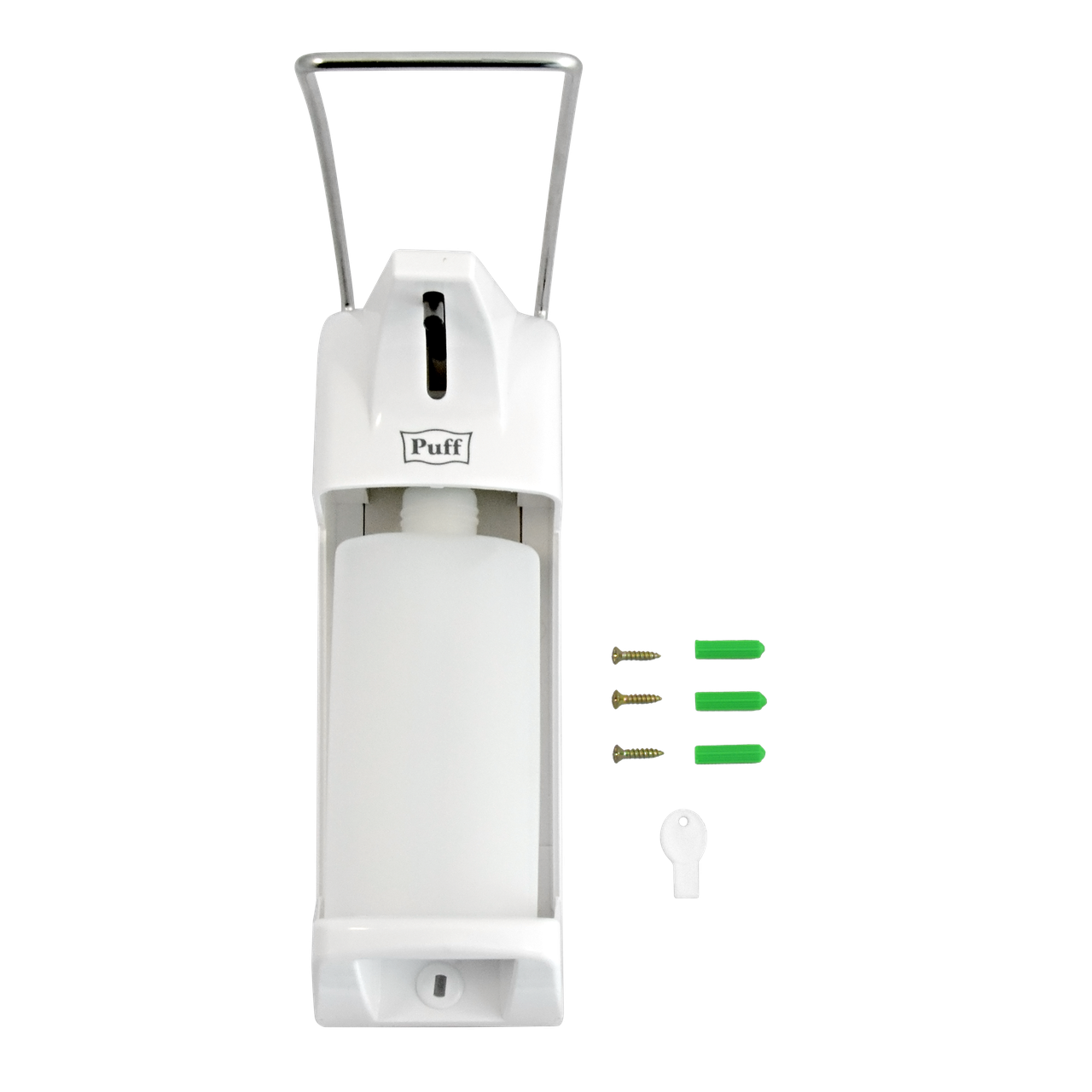 Локтевой дозатор PUFF-8195 (0,5 л) для жидкого мыла и антисептиков (капля) с замком - фото 3 - id-p158898985