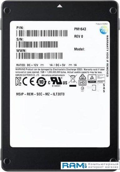 SSD Samsung PM1643a 15.36TB MZILT15THALA-00007 - фото 1 - id-p158899404