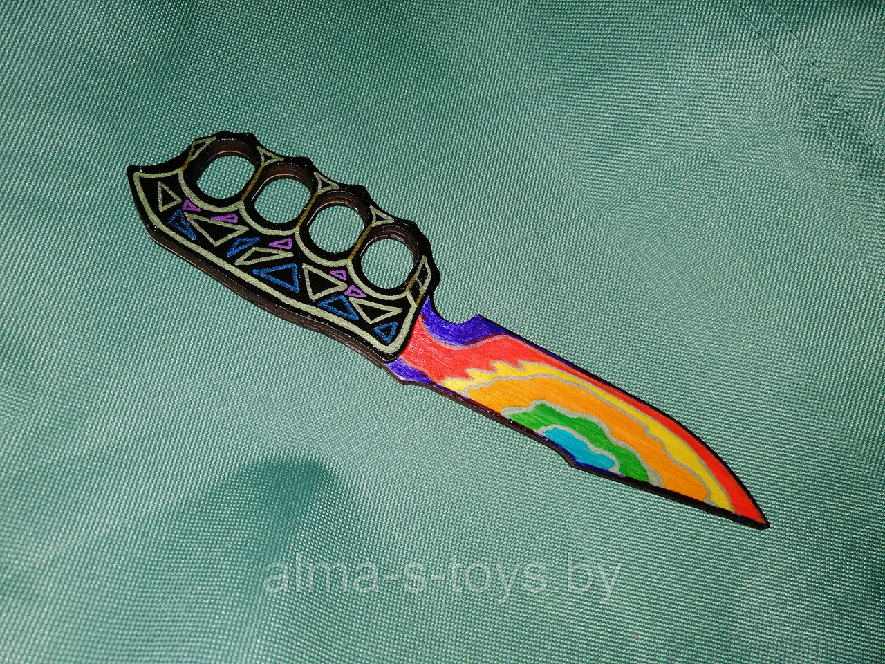 Нож-кастет деревянный цветной - фото 2 - id-p158900989