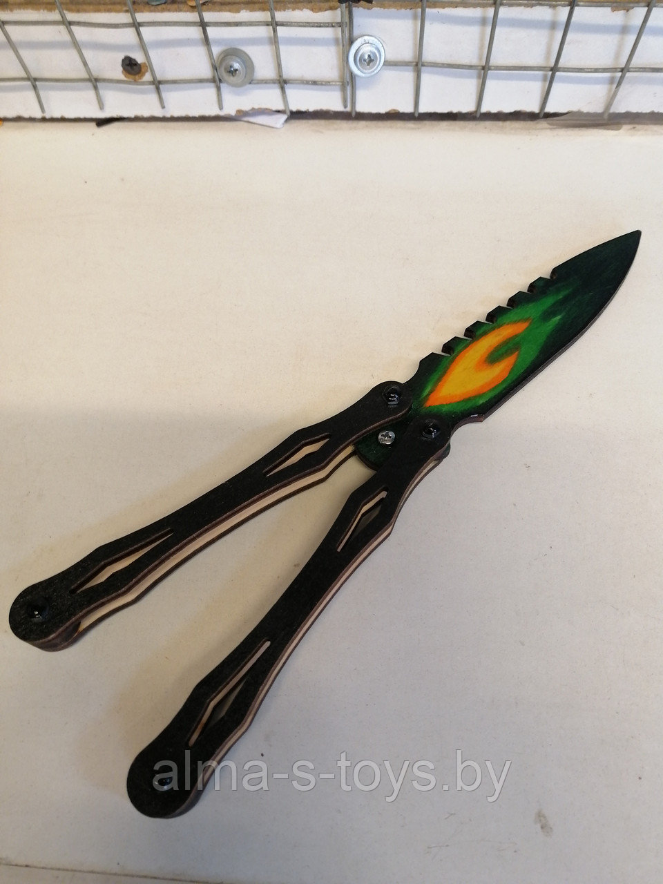 Деревянный нож-бабочка, принт, лак, дизайн 1,2 - фото 7 - id-p158901002