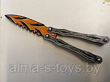 Деревянный нож-бабочка, принт, лак, дизайн 1,2