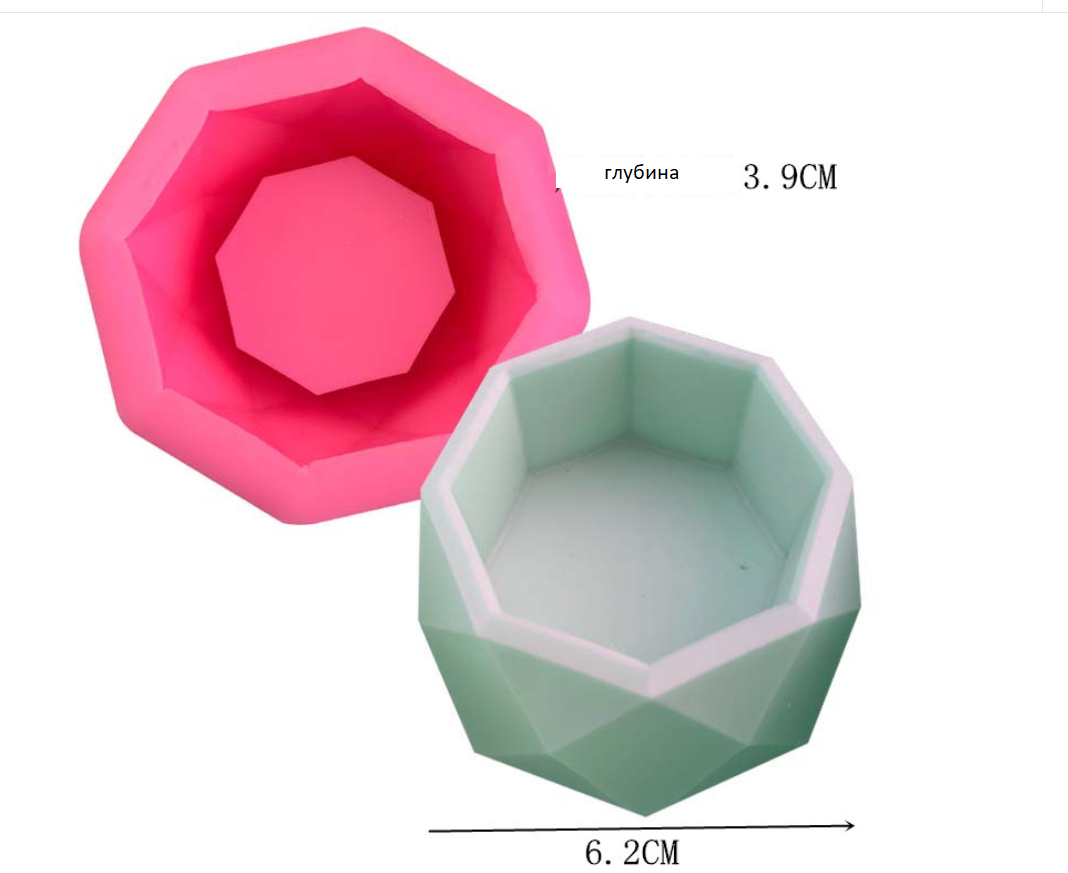Молд (форма) силиконовый " Многоугольный горшок для цветов " для различных материалов. - фото 2 - id-p158827248