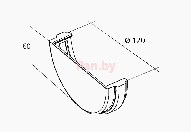 Заглушка желоба Grand Line Стандарт 120/87 бордо - фото 2 - id-p158906162