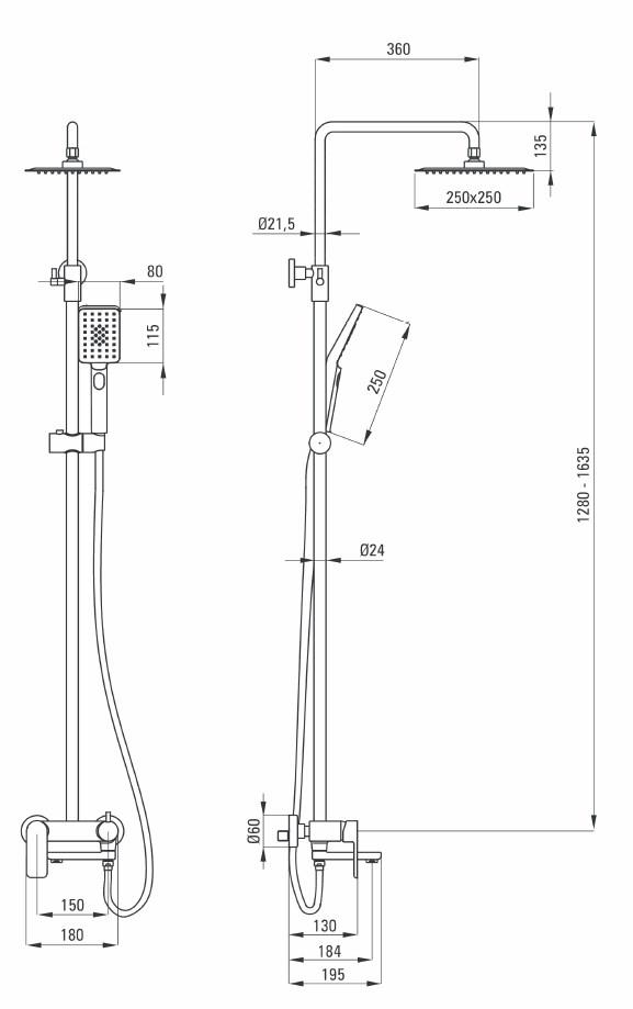 Душевая система Deante Alpinia NAC 01AM - фото 4 - id-p158925250