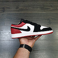 Кроссовки Air Jordan 1 Low Black White Red, фото 2